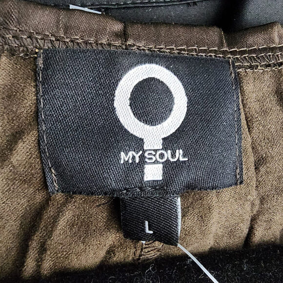 My Soul Brown V-Neck Shirt Dress Size L - Picture 7 of 9